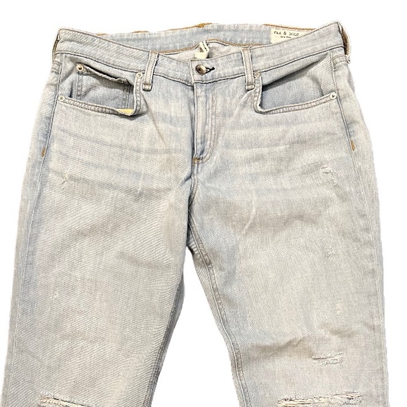 Rag and Bone Dre Low Rise Slim Boyfriend Distressed Jeans Edgewater Size 29 - Picture 2 of 14
